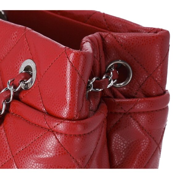 Chanel Classic Caviar Quilted Timeless CC Soft Tote Red - Picture 8 of 14